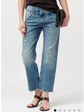 R13 Cotton Denim Distressed Boyfriend Jeans in Size 27